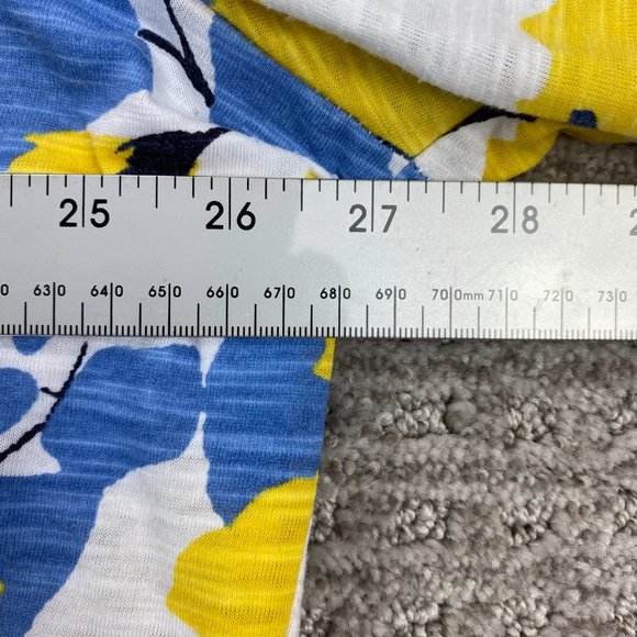 Coastal Grandma Shirt Size 4X Yellow White Blue Floral Blouse DC Jeans Casual - Picture 4 of 8